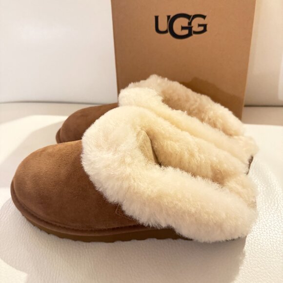 NIB UGGS UGG AUTRALIA CLUGGETE SLIPPERS CHESTNUT 8 - Picture 6 of 10